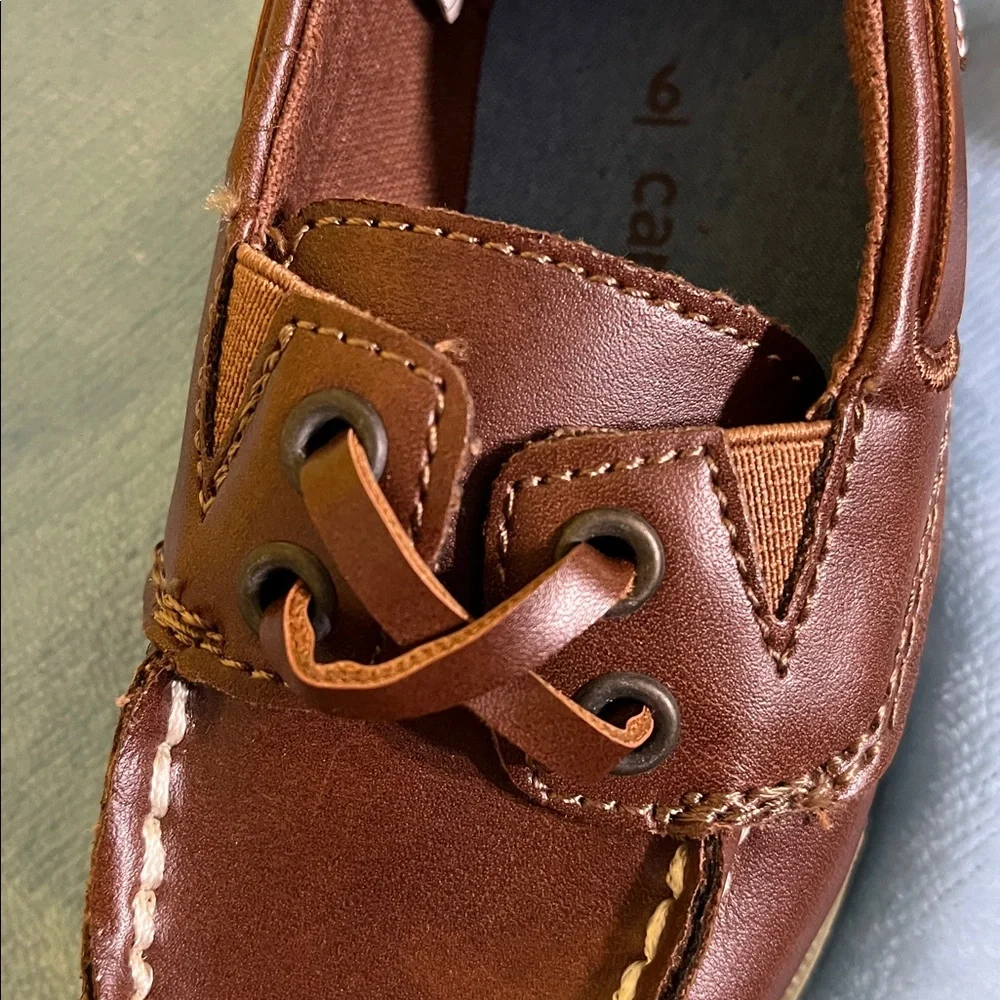 Carter’s Toddler Boys Boat Shoes Size 6 Brown Slip-On NEW WITH TAGS